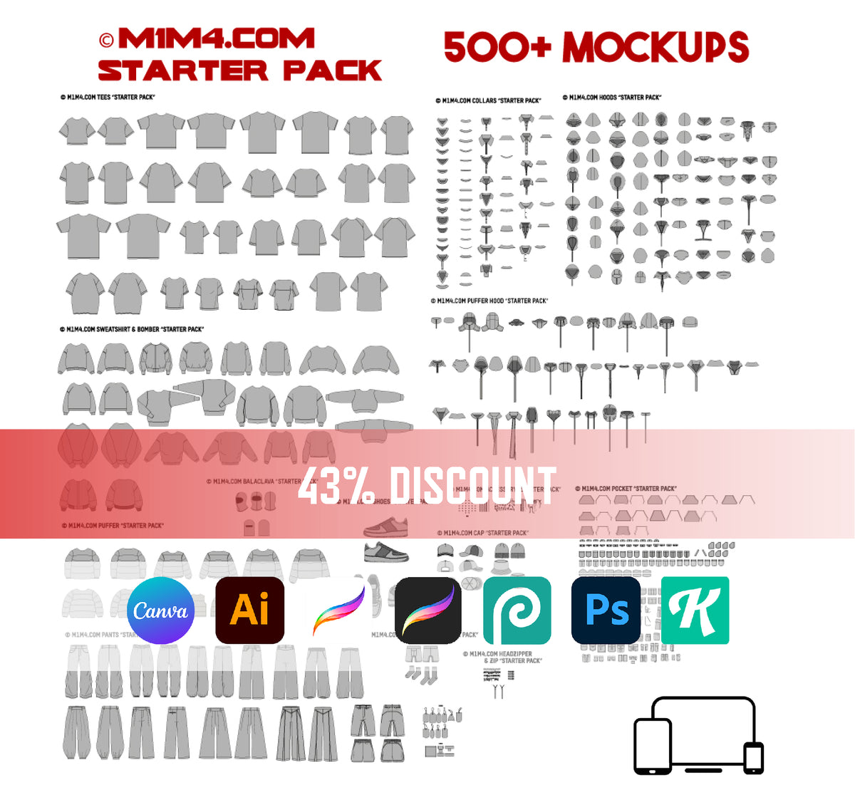 M1M4 STARTER PACK 'Create your mockup in seconds'